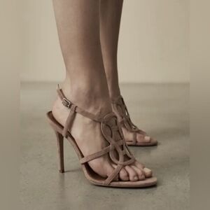 Reiss Rose Suede Heels Sandals, Size 9